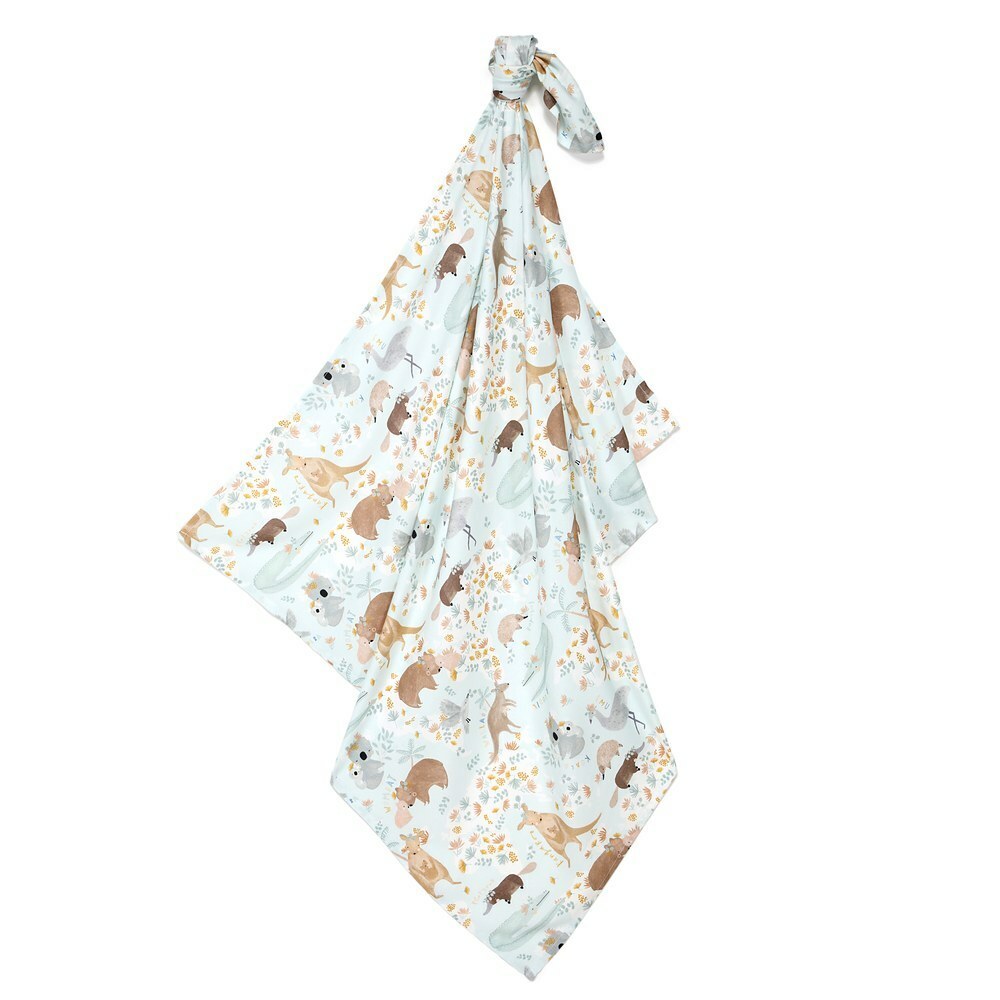 La Millou波蘭 竹纖涼感巾｜抗菌包巾｜澳洲森友會(藍底)