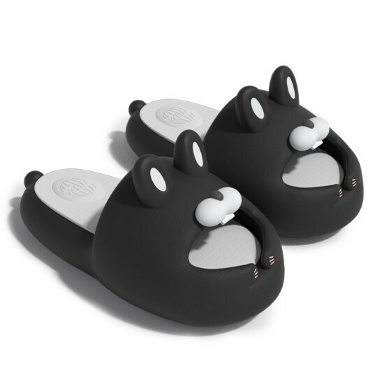 Hot selling cartoon EVA thick-soled non-slip slippers [black and white] [size 36-41] (please contact customer service to confirm the delivery size after placing the order)