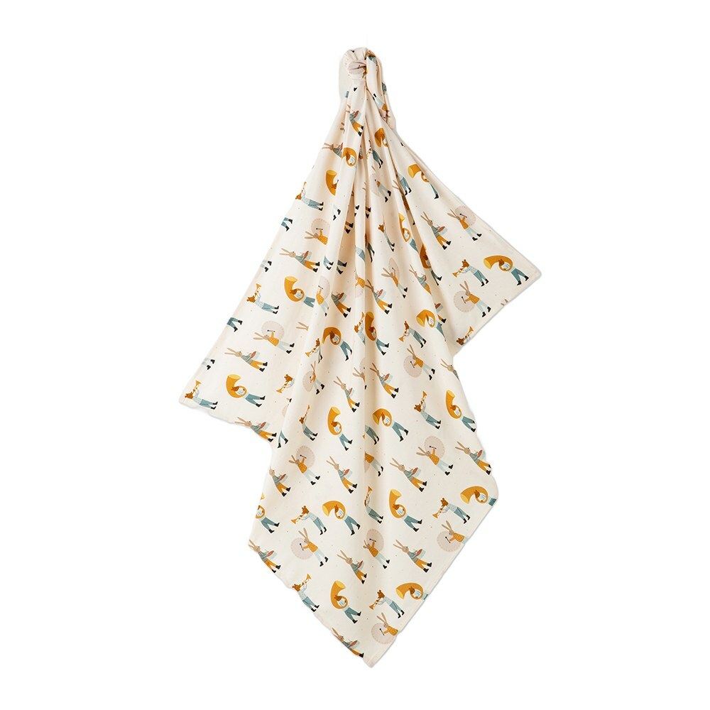 La Millou波蘭 竹纖涼感巾｜抗菌包巾｜兔兔演奏家(藍)