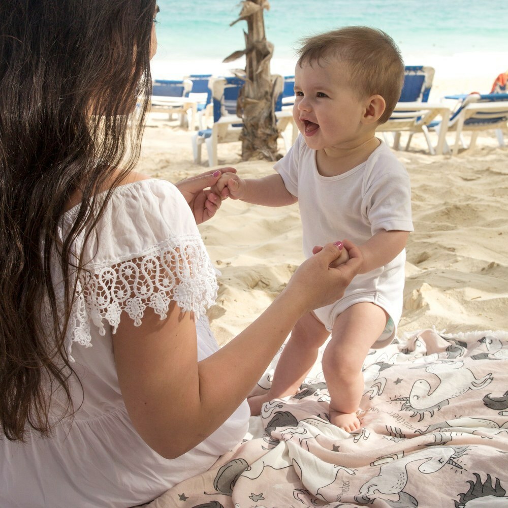 La Millou波蘭 竹纖涼感巾加大(140x110cm)｜抗菌包巾｜童話獨角獸