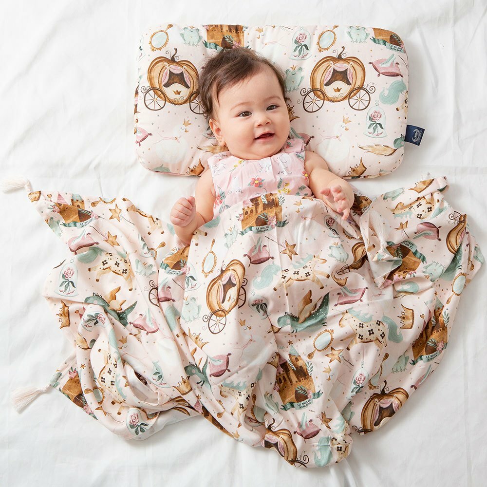 La Millou波蘭 竹纖涼感巾加大(140x110cm)｜抗菌包巾｜仙履奇緣(粉底)