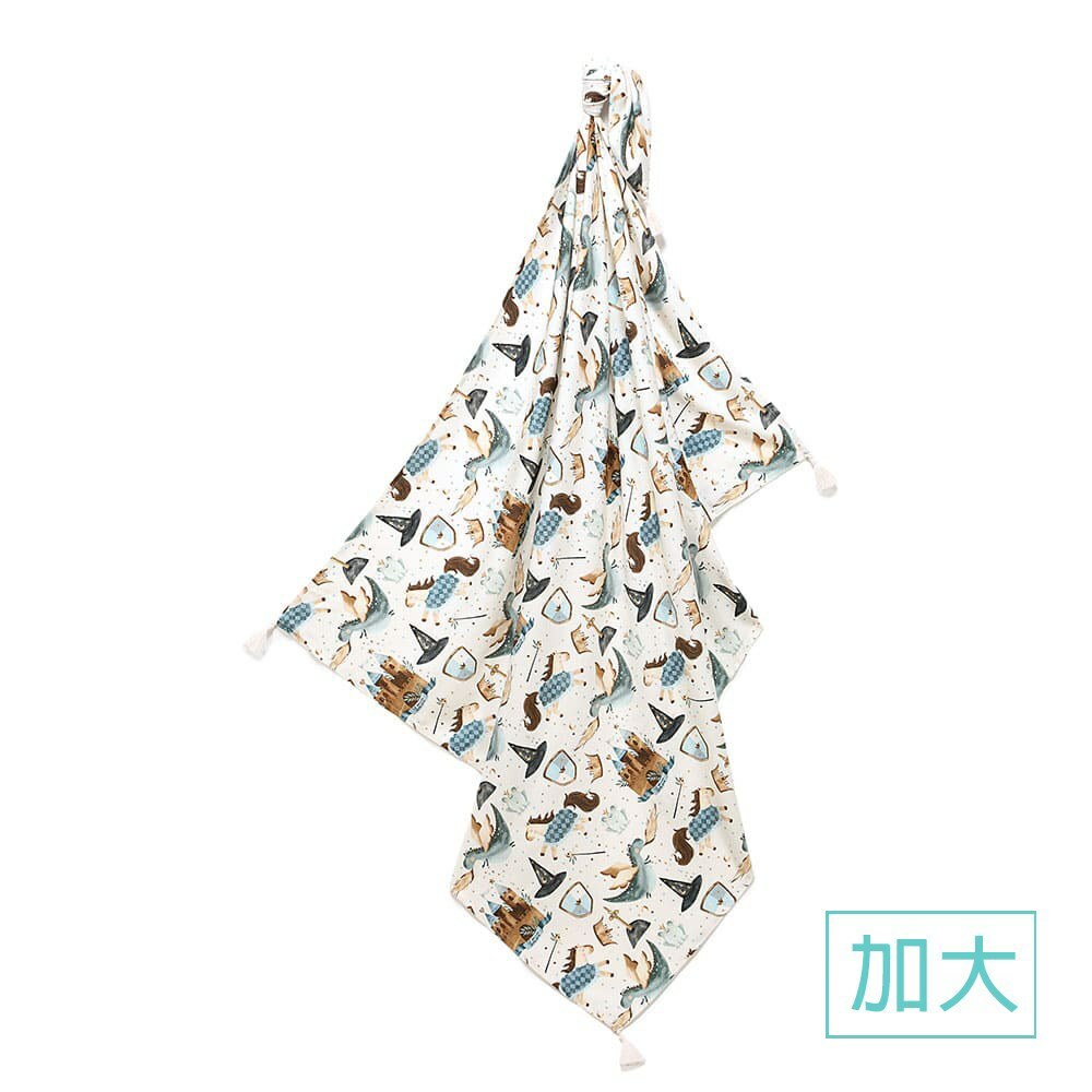 La Millou波蘭 竹纖涼感巾加大(140x110cm)｜抗菌包巾｜仙履奇緣(藍底)