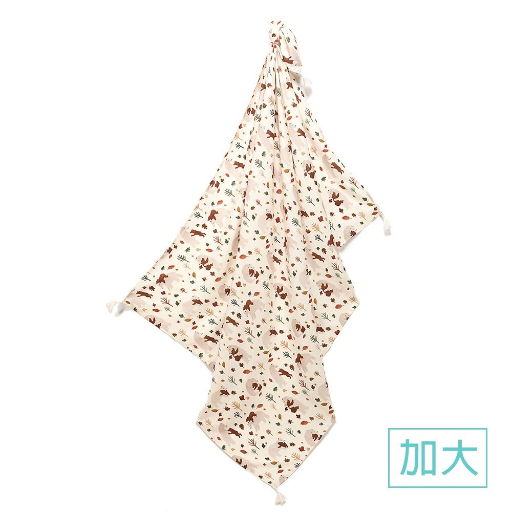 La Millou波蘭 竹纖涼感巾加大(140x110cm)｜抗菌包巾｜暖心抱抱熊