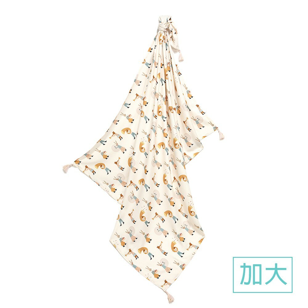 La Millou波蘭 竹纖涼感巾加大(140x110cm)｜抗菌包巾｜兔兔演奏家(粉)