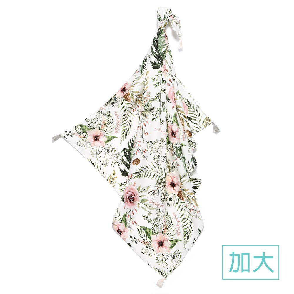 La Millou波蘭 竹纖涼感巾加大(140x110cm)｜抗菌包巾｜伯爵粉茶花