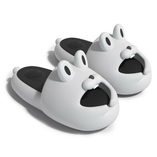 Hot selling cartoon EVA thick-soled non-slip slippers [white and black] [size 38-41] (please contact customer service to confirm the delivery size after placing the order)