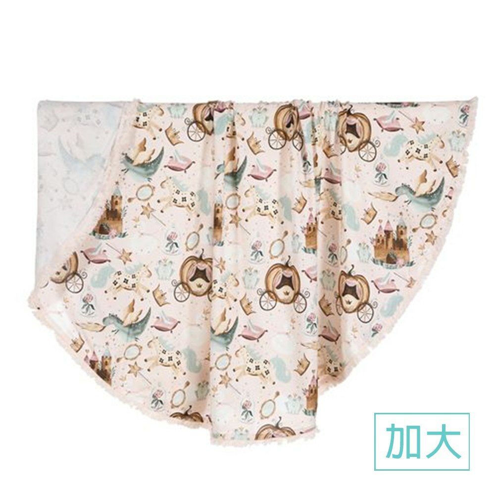 La Millou波蘭 竹纖涼感巾加大款圓形流蘇｜抗菌包巾｜仙履奇緣(粉底)