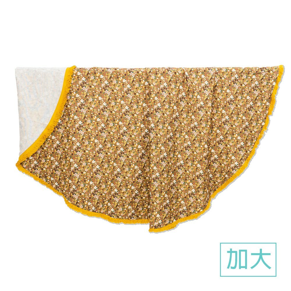 La Millou波蘭 竹纖涼感巾加大款圓形流蘇｜抗菌包巾｜黃調花海