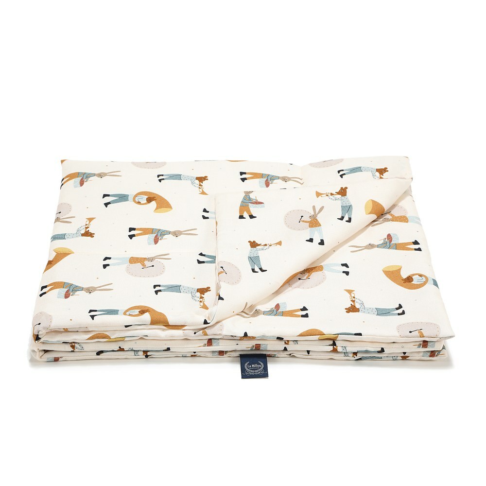 La Millou波蘭 竹纖涼感被(140x110cm)｜抗菌被｜無流蘇簡約質感｜兔兔演奏家(藍)