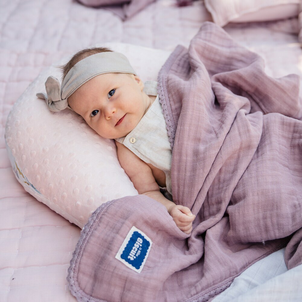 La Millou波蘭 Biscuit 100%純棉雙層餅乾紗布毯(100x100cm)｜大地橘