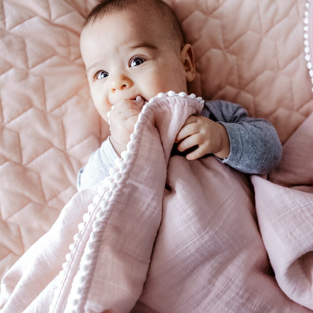 La Millou波蘭 Biscuit 100%純棉雙層餅乾紗布毯(100x100cm)｜大地粉