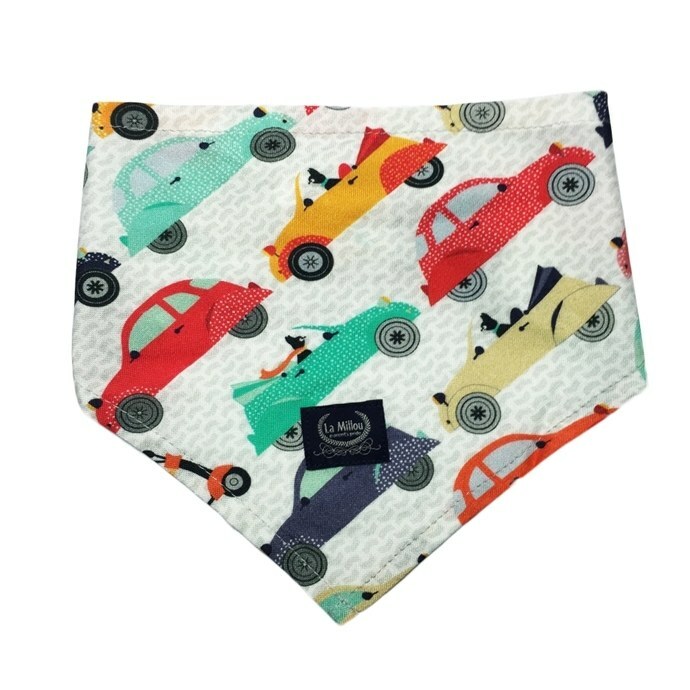 La Millou波蘭 竹纖涼感口水兜｜抗菌口水兜｜法鬥噗噗車