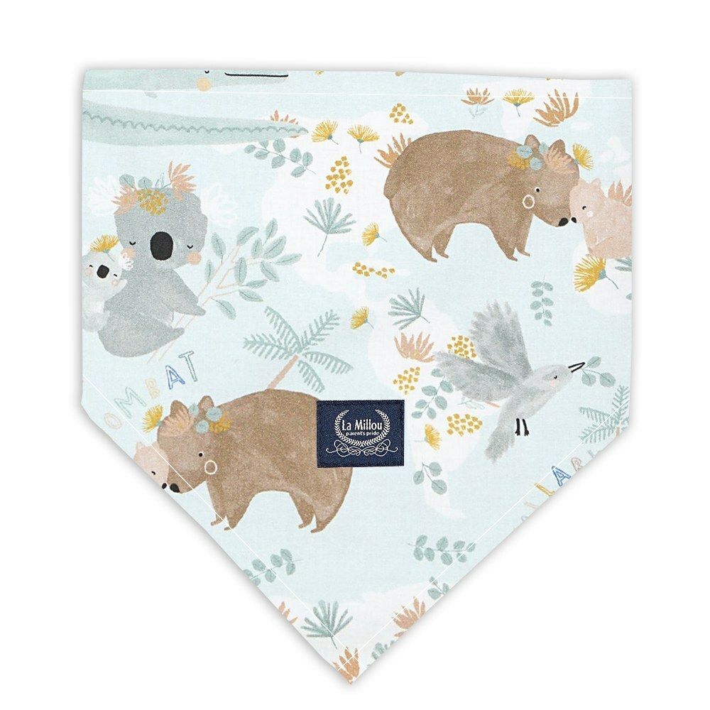 La Millou波蘭 竹纖涼感口水兜｜抗菌口水兜｜澳洲森友會(藍底)