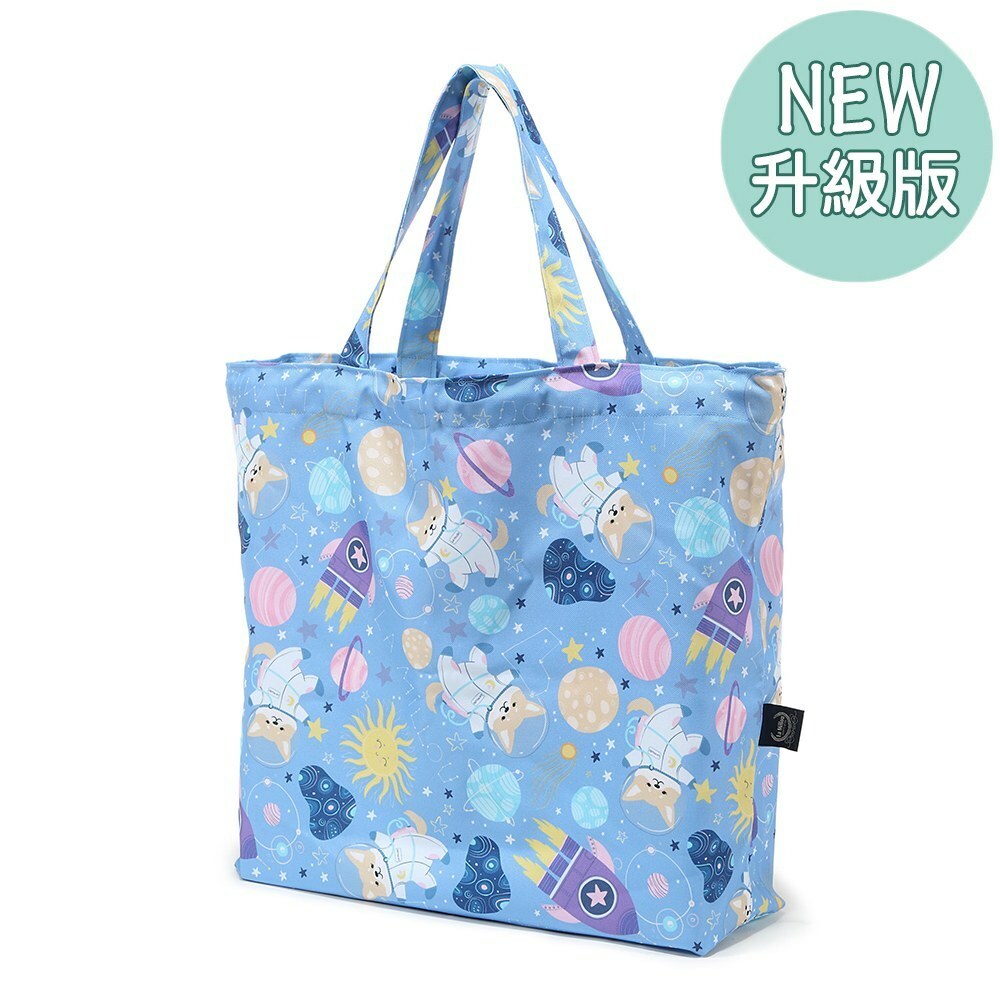 La Millou波蘭 FEERIA 多功能時尚媽媽束口購物袋｜星空胖柯基(藍底)