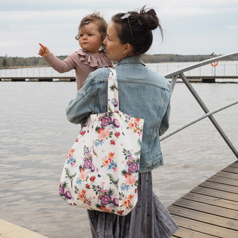 La Millou波蘭 FEERIA 多功能時尚媽媽束口購物袋｜星空胖柯基(藍底)