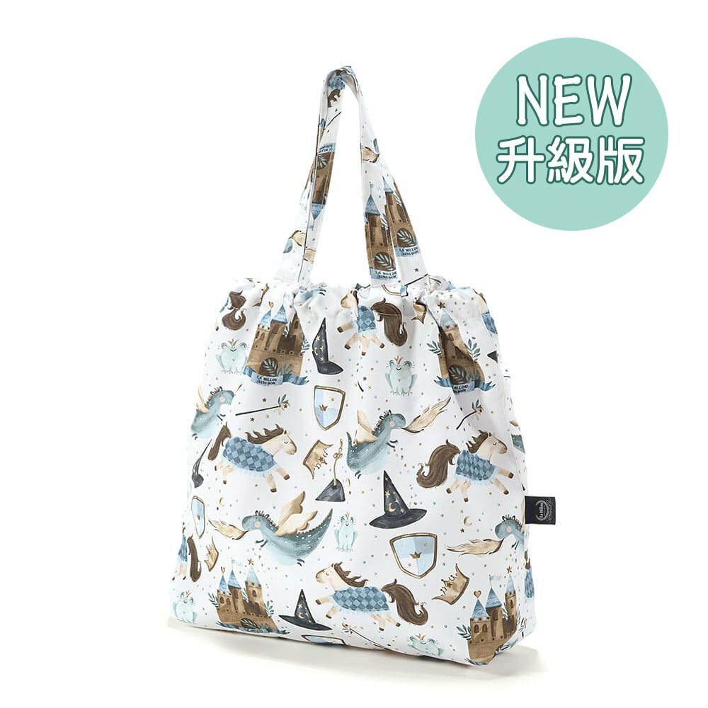 La Millou波蘭 FEERIA 多功能時尚媽媽束口購物袋｜仙履奇緣(藍底)
