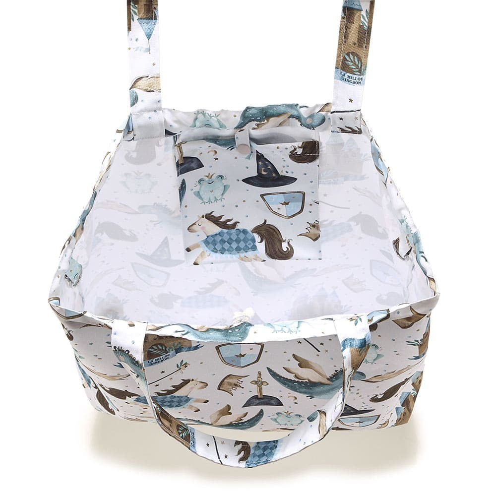 La Millou波蘭 FEERIA 多功能時尚媽媽束口購物袋｜仙履奇緣(藍底)