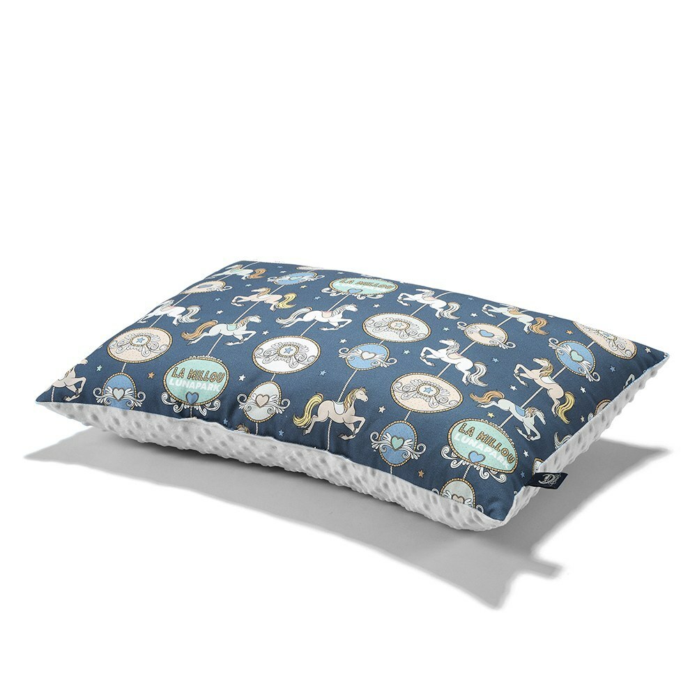 La Millou波蘭 豆豆大枕心｜旋轉小木馬(藍底)｜牛奶星空灰