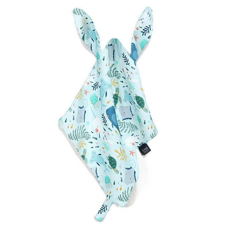 【原售價$799】La Millou波蘭 100%竹纖銀離子紗布巾玩偶奶嘴帶｜海底總動員