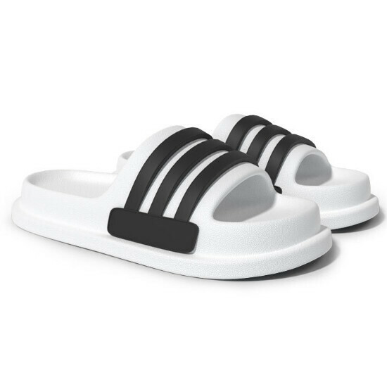 Hot selling three stripes eva couple anti-slip slippers [white] [size 36-45] (please contact customer service to confirm the delivery size after placing the order)
