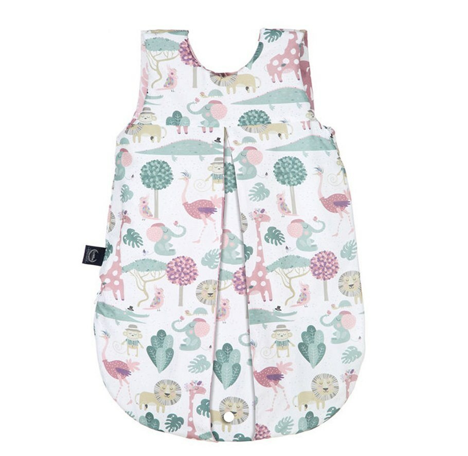 La Millou波蘭 抗菌竹纖涼感防踢被/防踢背心分腿扣(70cm)｜動物探險隊(粉底)