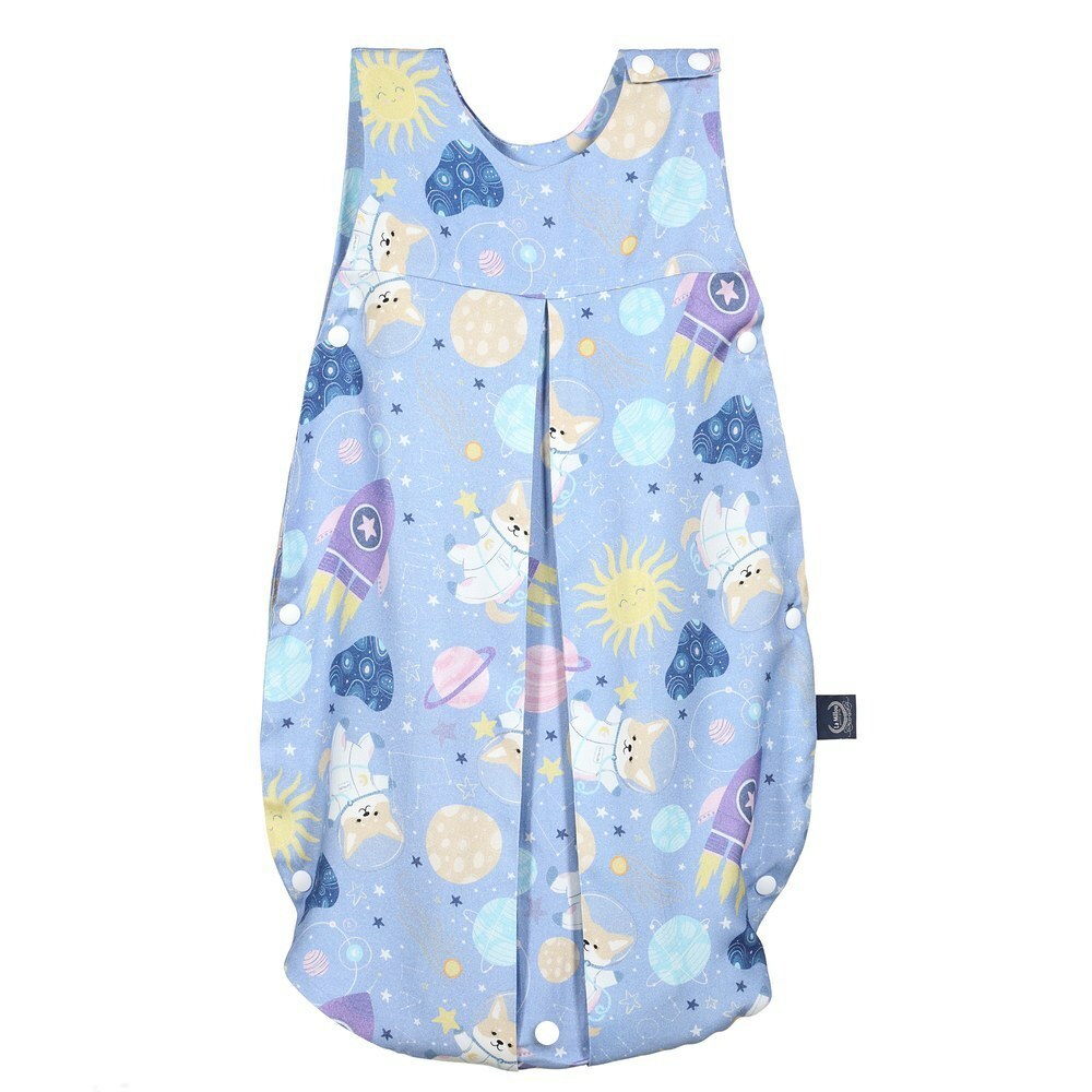 La Millou波蘭 抗菌竹纖涼感防踢被/防踢背心分腿扣(70cm)｜星空胖柯基(藍底)