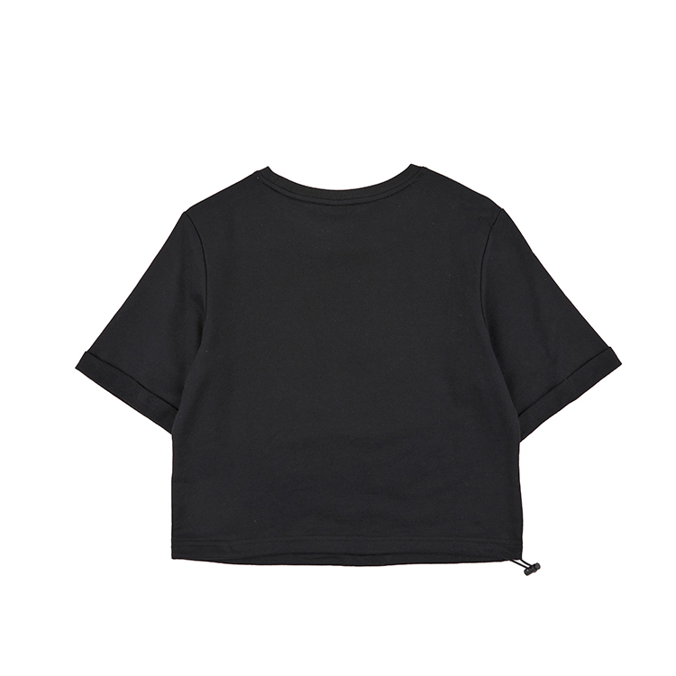 NCAA純棉印花短袖上衣,灰/黑,  下擺抽繩,草寫NCAA呈現休閒感搭配 74221121