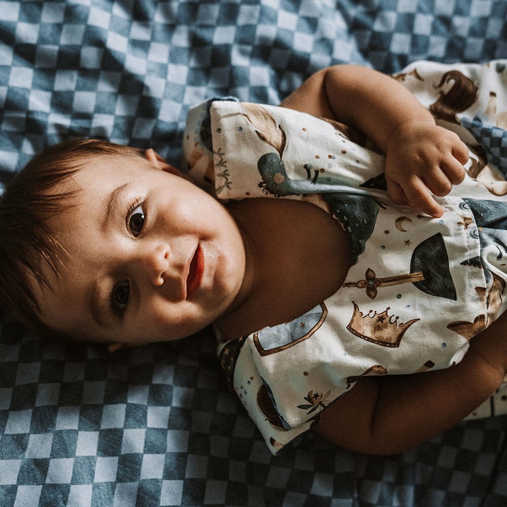 La Millou波蘭 抗菌竹纖涼感防踢被/防踢背心分腿扣(70cm)｜仙履奇緣(藍底)