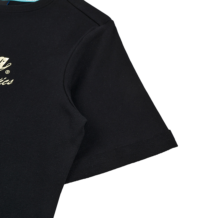 NCAA純棉印花短袖上衣,灰/黑,  下擺抽繩,草寫NCAA呈現休閒感搭配 74221121