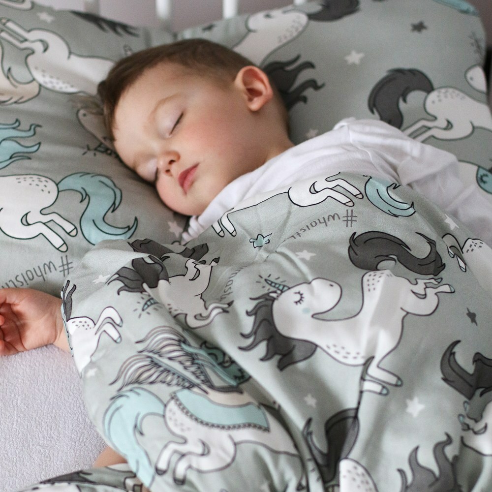 La Millou波蘭 竹纖涼感小童方枕(30x50cm)｜抗菌枕｜童話獨角獸(綠底)