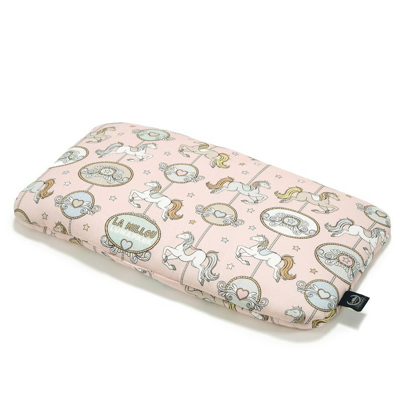 La Millou波蘭 竹纖涼感小童方枕(30x50cm)｜抗菌枕｜旋轉小木馬(粉底)