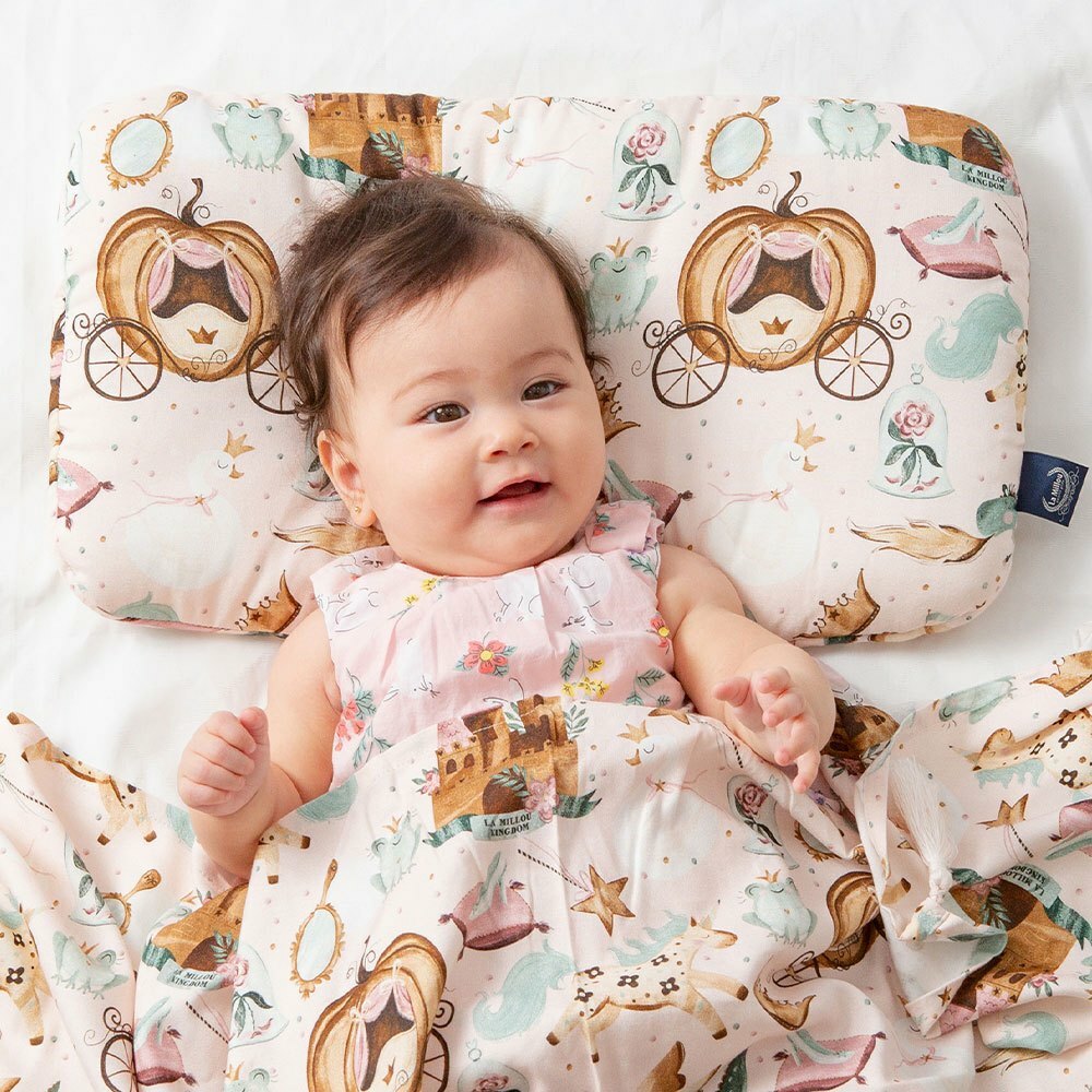 La Millou波蘭 竹纖涼感小童方枕(30x50cm)｜抗菌枕｜仙履奇緣(粉底)