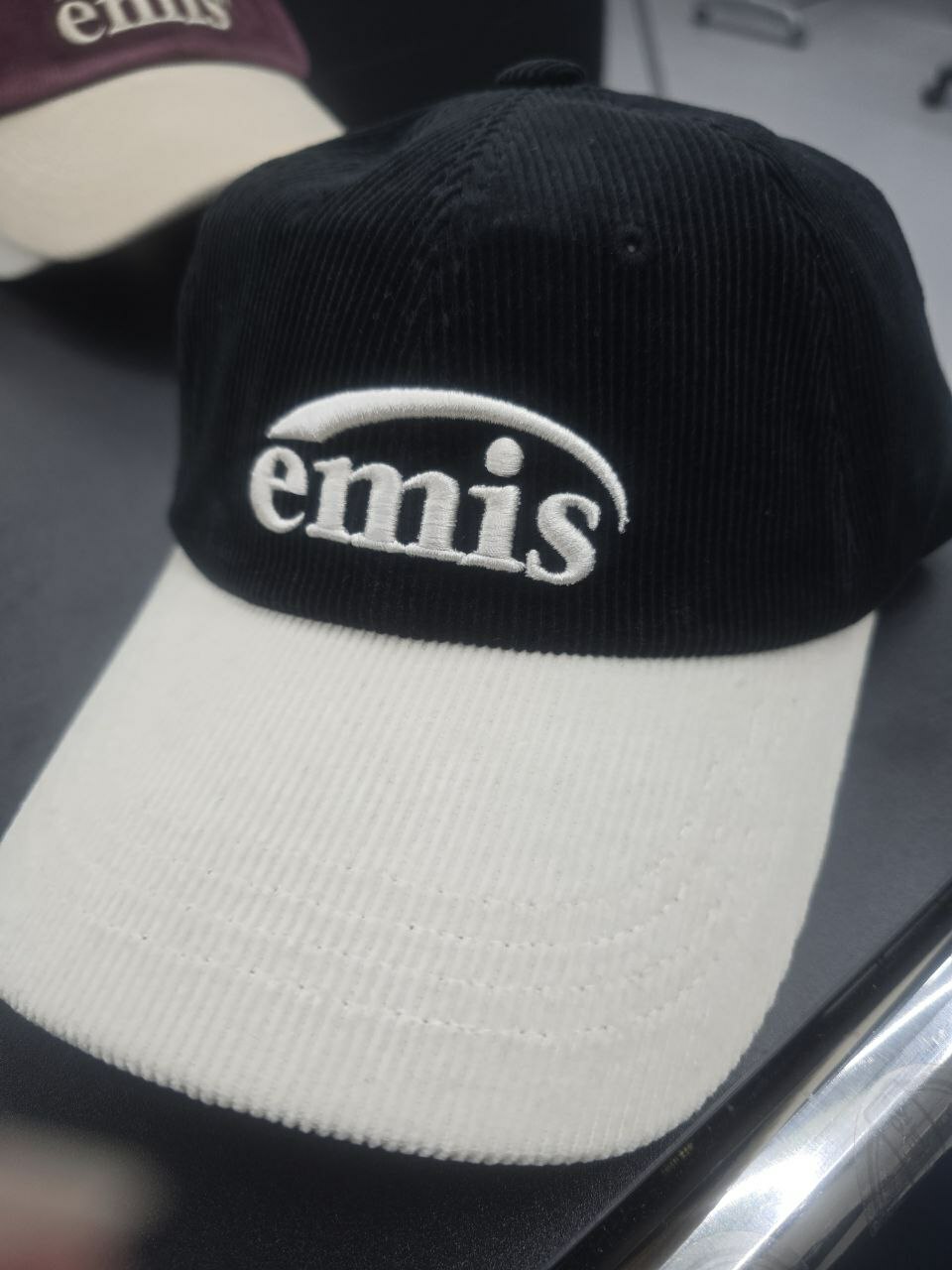 [S] EMIS CORDUROY TWO-TONE BALL CAP,BLACK, 10128620001 [FINALE SALE] (SZZ375)