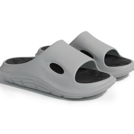 Hot selling double color matching sports slippers with a sense of stepping on shit [grey and black] [size 39-44] (please contact customer service to confirm the delivery size after placing the order)