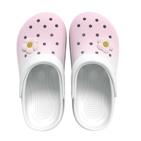 Hot selling flower beach sandals [white pink] [size 35-40] (please contact customer service to confirm the delivery size after placing the order)