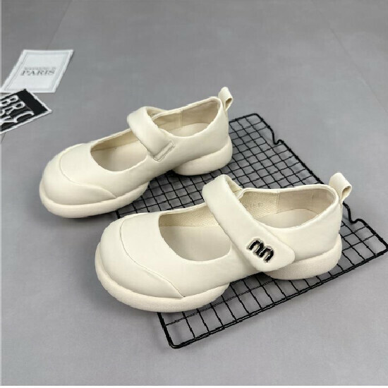 熱賣厚底淺口單鞋【米白色】【35-39碼】(下單後請聯絡客服確認發貨尺碼)