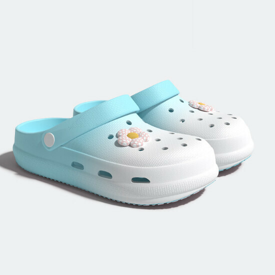 Hot selling flower beach sandals [blue and white] [size 35-40] (please contact customer service to confirm the delivery size after placing the order)
