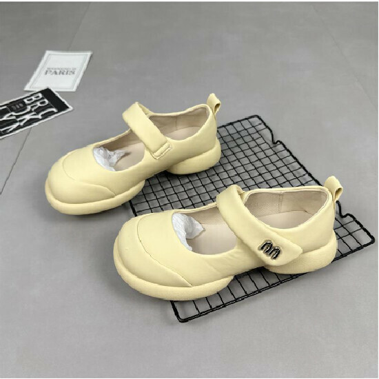 熱賣厚底淺口單鞋【黃色】【35-39碼】(下單後請聯絡客服確認發貨尺碼)