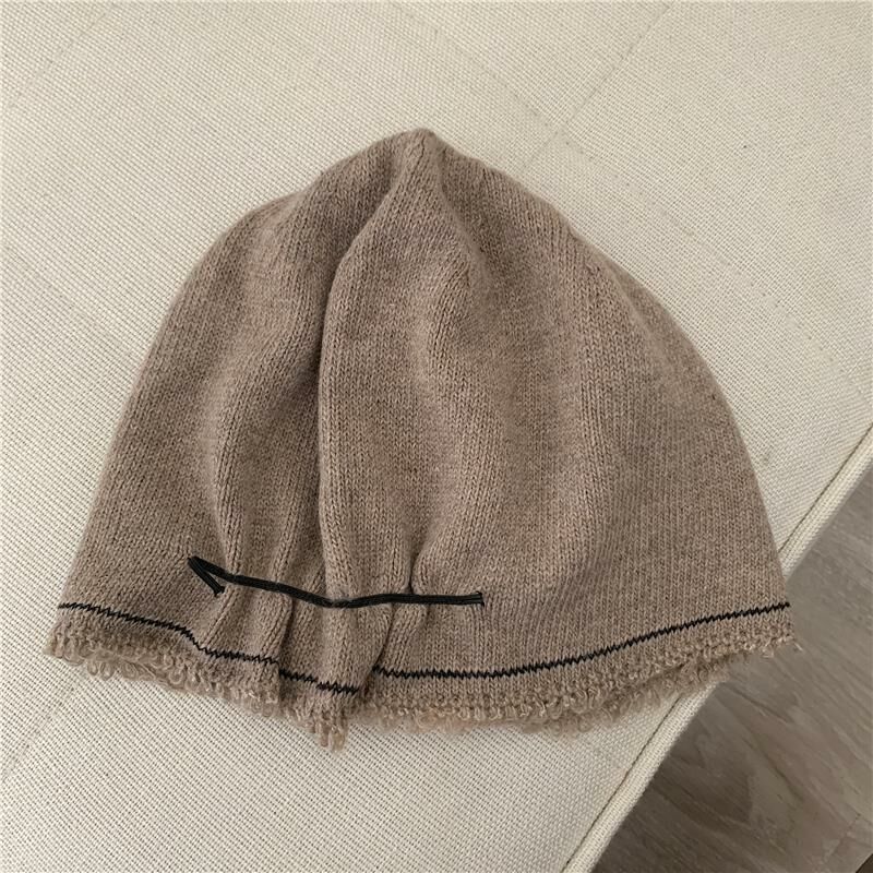 Hot Selling Dui Dui Hat Ear Protection Baotou Cold Hat Knitted Hat (One Size (54-60cm) Mocha Color)