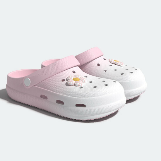 Hot selling flower beach sandals [pink and white] [size 35-40] (please contact customer service to confirm the delivery size after placing the order)