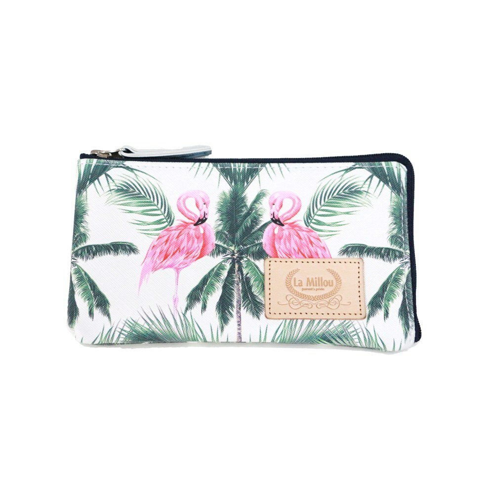 La Millou波蘭 FEERIA 妃芮亞多功能時尚mini手拿包(11x18cm)｜棕櫚粉紅鶴