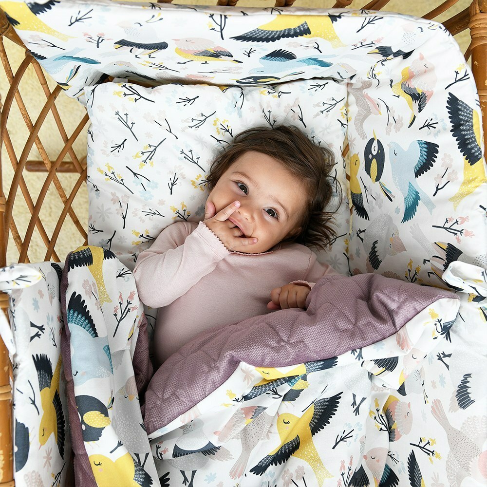 La Millou波蘭 拉米洛北歐風嬰兒床單(70x140cm)｜可愛鳥語