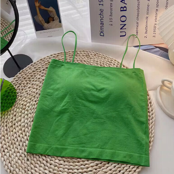Summer bandeau vest with bra pad (long green) [one size]
