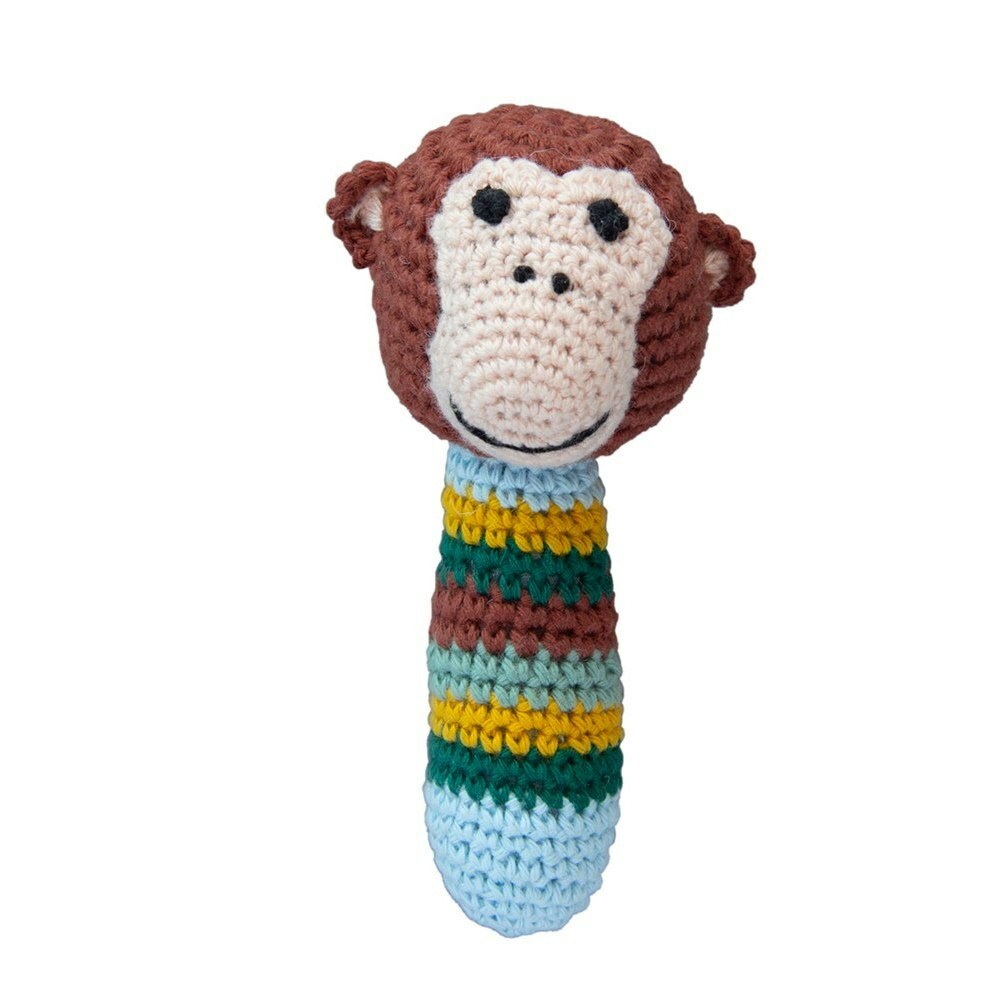 global affairs荷蘭 童話手工編織安撫搖鈴｜動物派對2(小猴子)