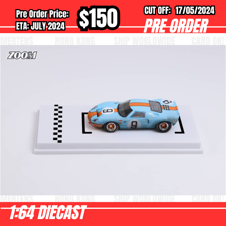 PO-$150 * Zoom * 1:64 Ford GT40 MK1 Gulf #9 [OD14/05]