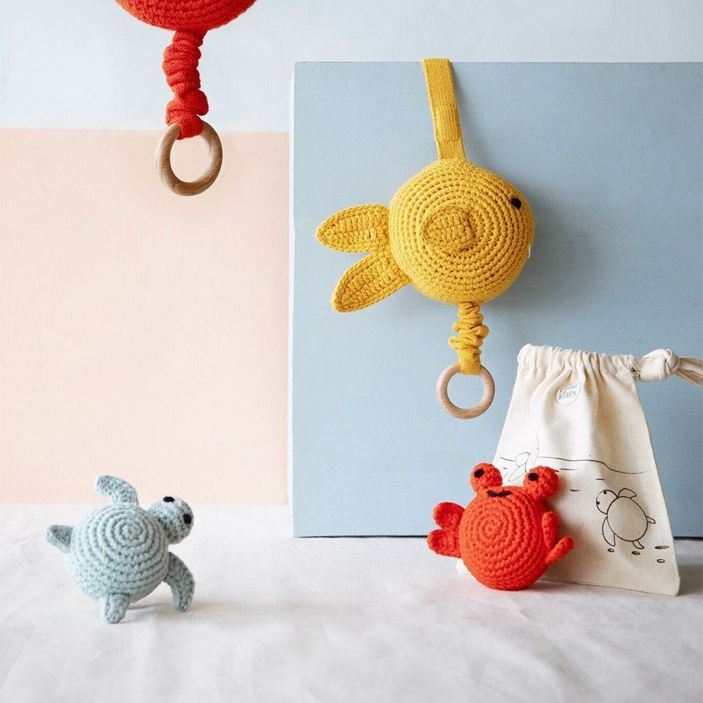 global affairs荷蘭 童話手工編織安撫音樂鈴｜海洋系列(熱帶小魚)