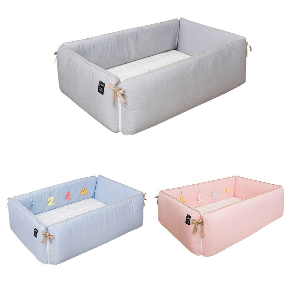 gunite 第三代嬰兒陪睡床-床圍布套+止滑墊五件組92x142｜多款可選