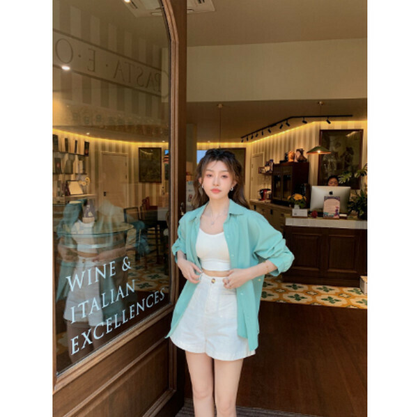 Summer light and breathable sunscreen shirt [green] [M-L size] [Contact customer service to confirm size after placing an order]