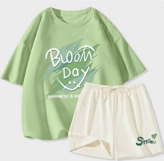 Hot selling casual sports suit [fruit green (fresh smile) + milky white pants] [S-2XL size] (please contact customer service to confirm the delivery size after placing the order)