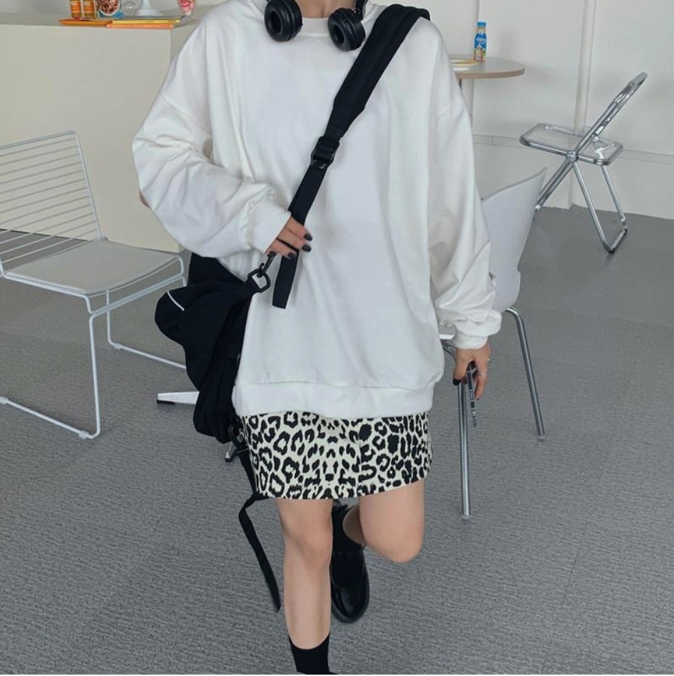 熱賣圓領長袖套頭甜酷上衣(白色）（尺碼M-2XL）(下單後聯絡客服確認發貨尺碼）